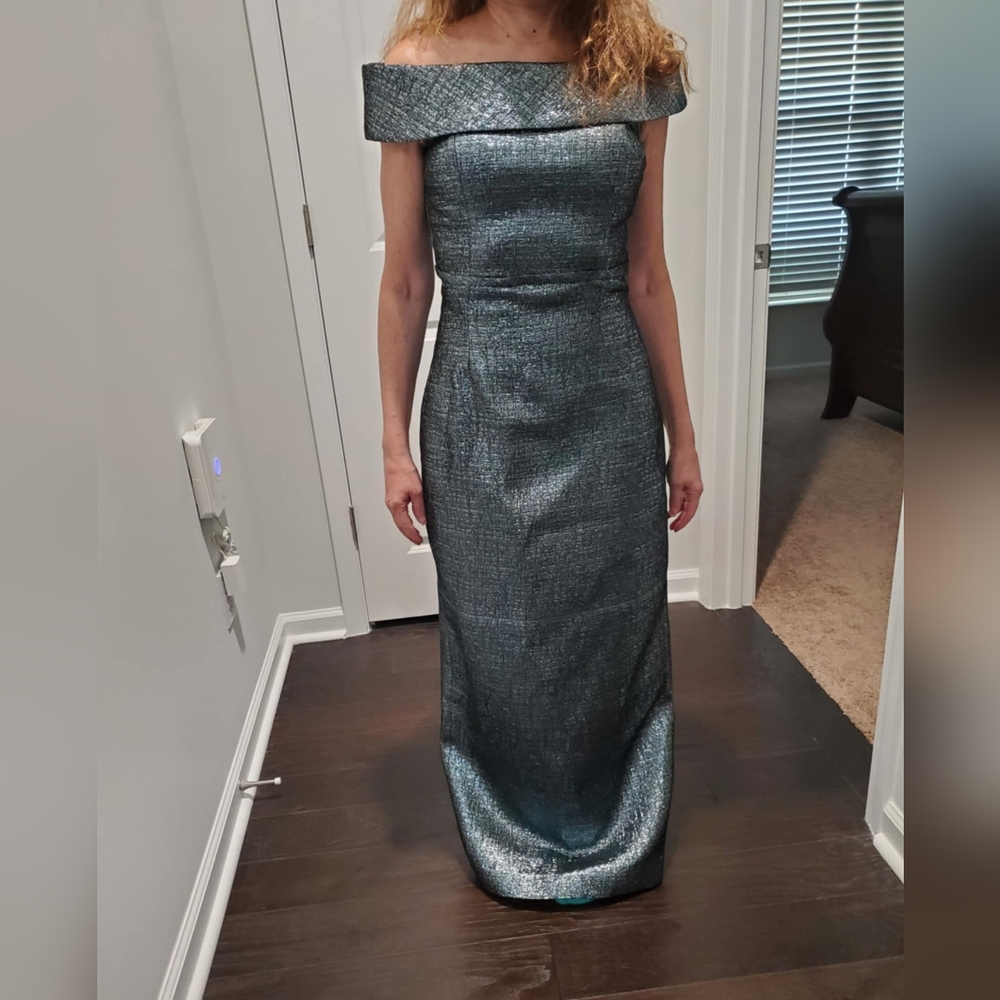 Teri Jon Metallic Mother of the Bride Dress
